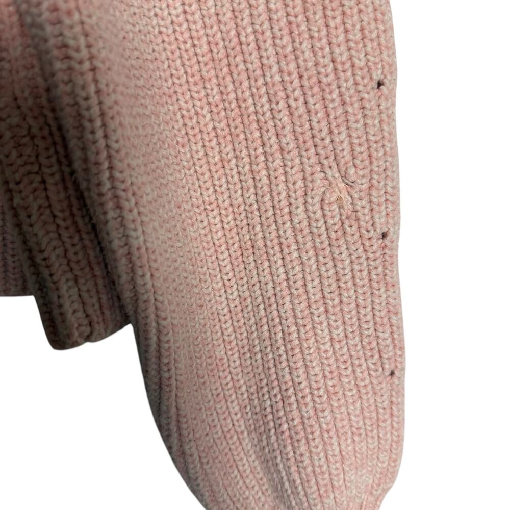 Club Monaco Pink Ribbed Knit Boxy Mock Neck Long Sleeve Pullover Sweater - Picture 9 of 16